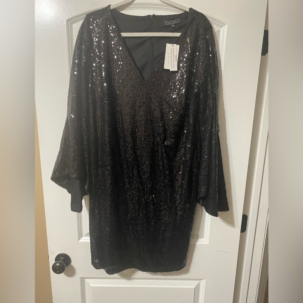 Eloquii Black Sequin Dress